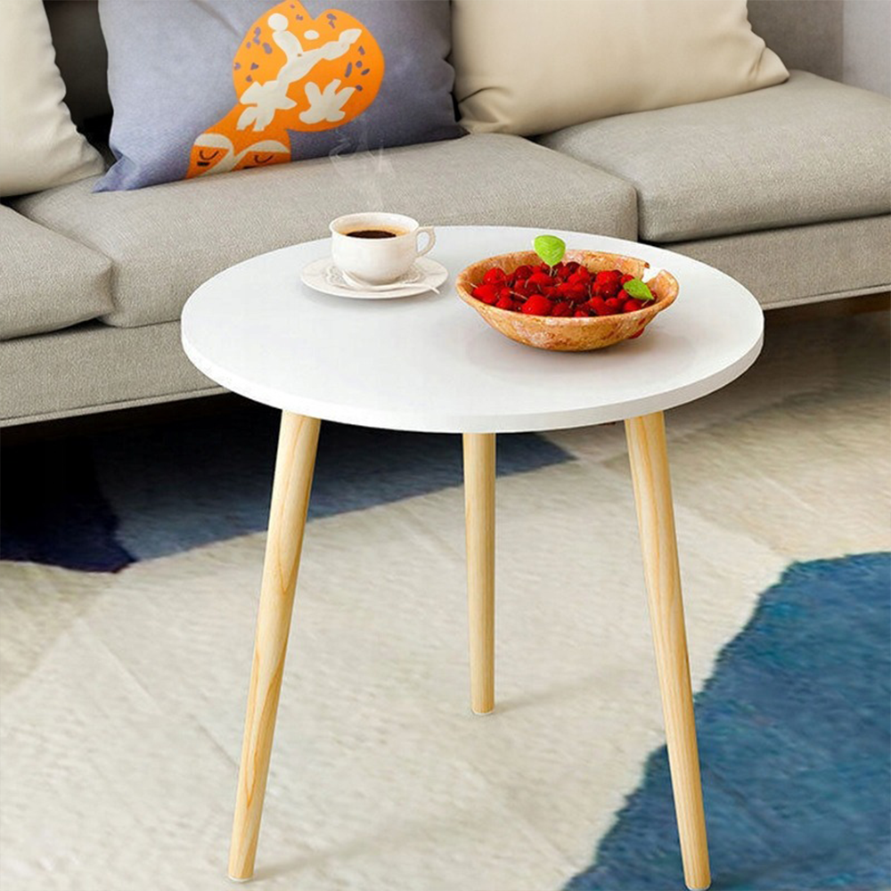 Weißer runder Tisch 60x52 cm – Modernes und kompaktes Design für den Innenbereich