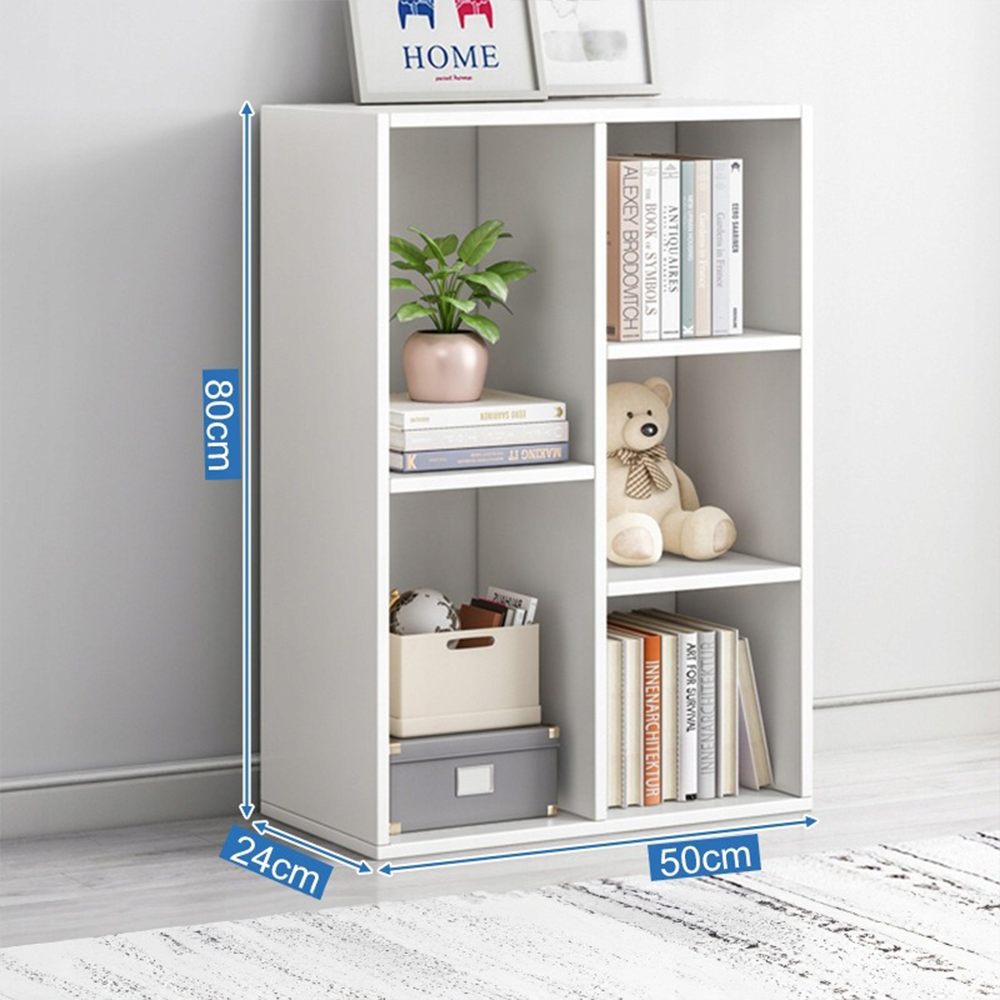 Weißes Bücherregal 80x50 cm – Offenes Regal im skandinavischen Stil, ideal für Bücher und Dekorationen.