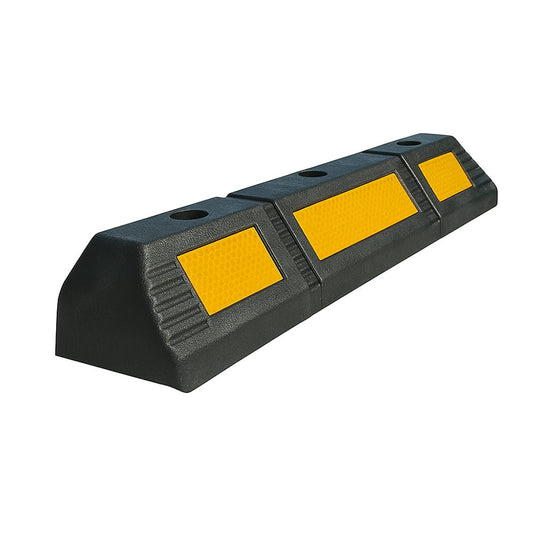 Parkplatzradstopper aus Gummi – 59 cm, mit reflektierendem Streifen, 1 Stück Autoreifen-Anschlag.