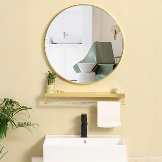Runder Spiegel mit goldenem Rahmen, 60 cm – Elegantes Design für Schlafzimmer, Wohnzimmer oder Badezimmer