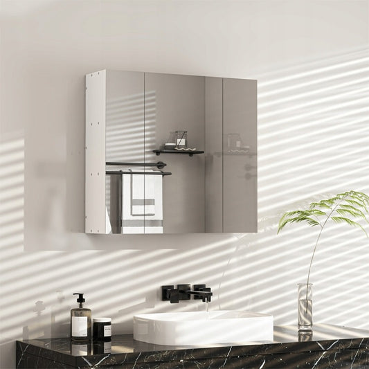 Hängender Badezimmerschrank zur Wandmontage mit dreiteiligem Spiegel im modernen Loft-Stil