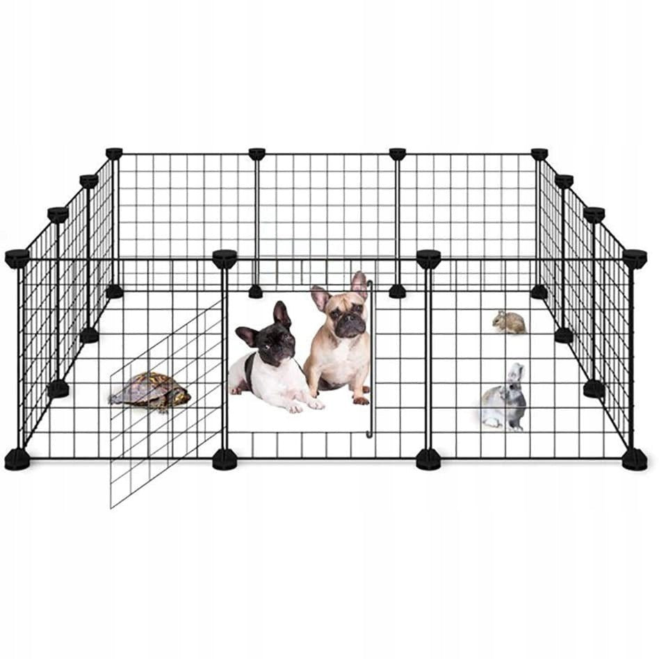 Schwarzer Metallkäfig für Hunde, Katzen, Welpen und Kaninchen, 108 x 108 cm