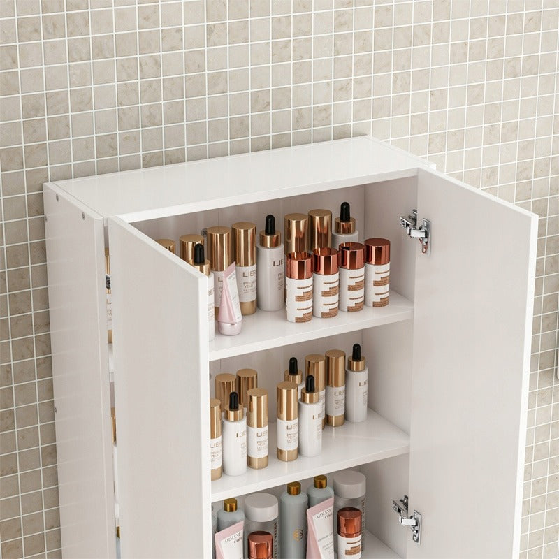 Hängender Badezimmerschrank, weiß, 2 Türen, modern, zur Wandmontage, mit 3 Einlegeböden, 60 cm