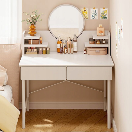Weißer Schminktisch mit Spiegel 80x40x125,5 cm – Eleganz und Funktionalität für das Schlafzimmer