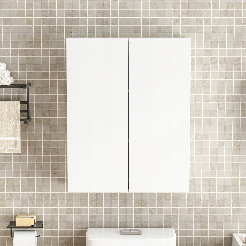 Hängender Badezimmerschrank, weiß, 2 Türen, modern, zur Wandmontage, mit 3 Einlegeböden, 60 cm