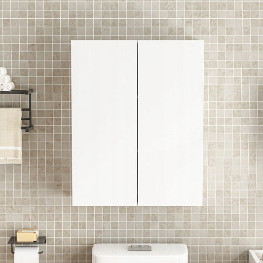 Hängender Badezimmerschrank, weiß, 2 Türen, modern, zur Wandmontage, mit 3 Einlegeböden, 60 cm
