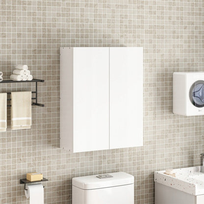 Hängender Badezimmerschrank, weiß, 2 Türen, modern, zur Wandmontage, mit 3 Einlegeböden, 60 cm
